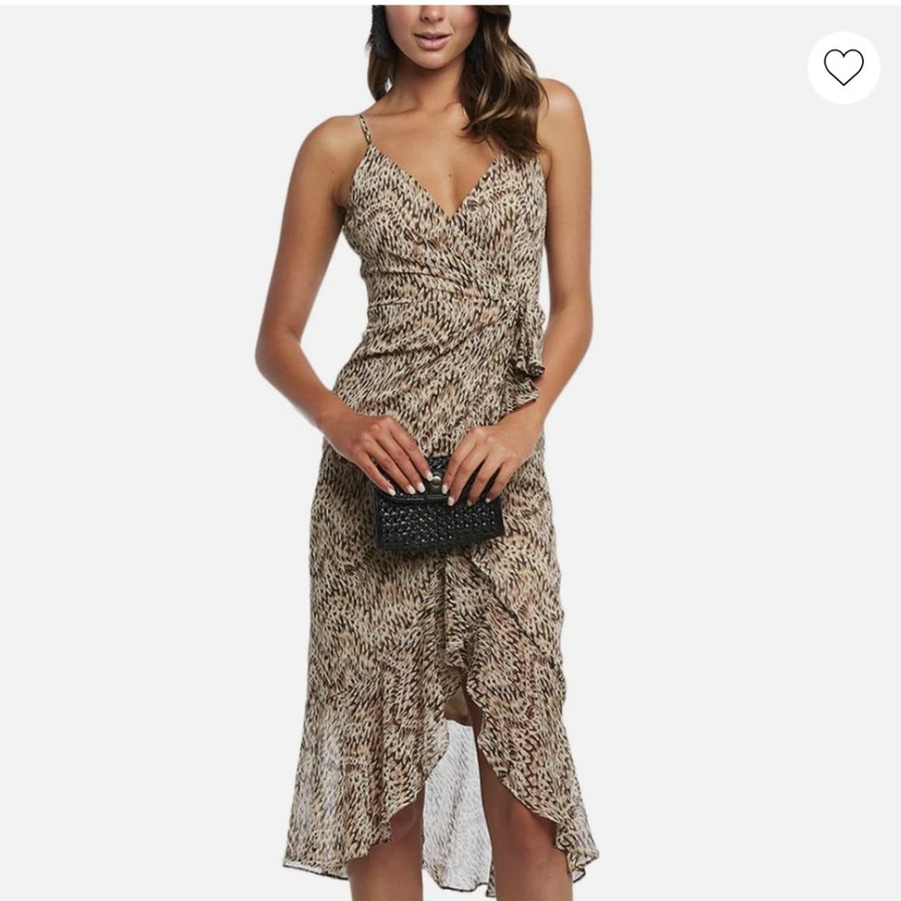 Leopard Print Midi Bardot Dress